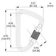 STEEL LOCKSAFE CARABINER, 45KN, ANSI