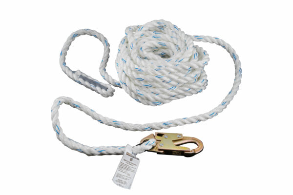 Rope lifeline with standard snap hook