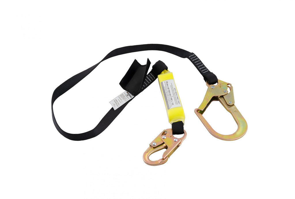 Double-leg (Y) shock absorbing lanyard, rebar hooks, 6 ft (1.8m) - Hiigard