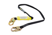 Single-leg shock absorbing lanyard